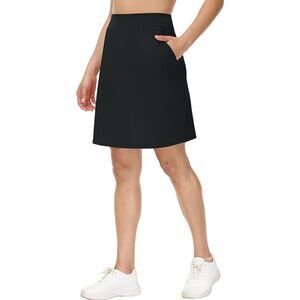 Cakulo Black Knee Casual Athletic Tennis Golf 20" Skorts Skirts W/Pockets Sz 4XL
